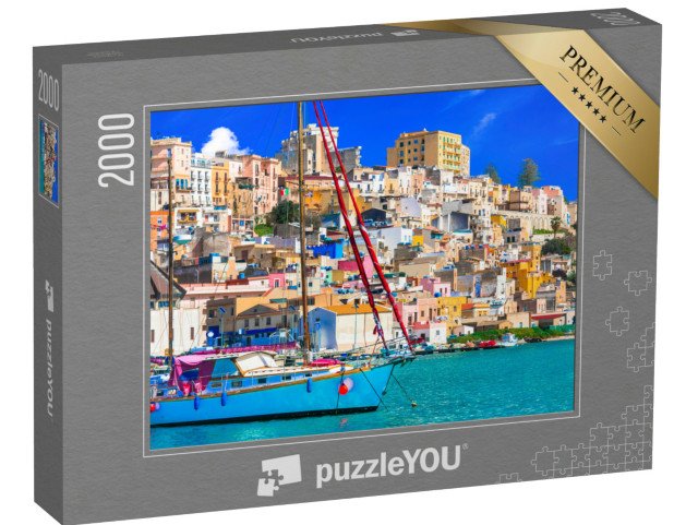 puzzle 2000 dílků „Krásné pobřežní město Sciacca na jihu Sicílie, Itálie“