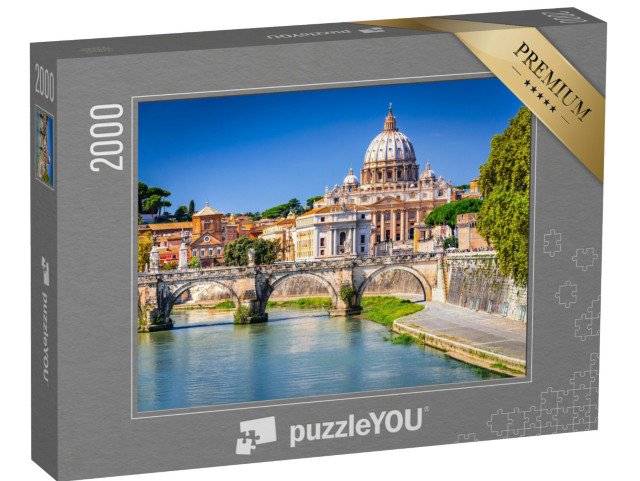 puzzle 2000 dílků „Kupole vatikánské baziliky svatého Petra nad Tiberou, Řím, Itálie“