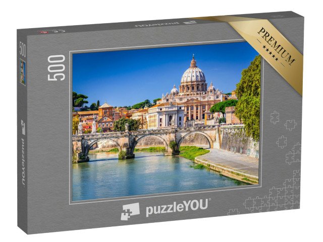 puzzle 500 dílků „Kupole vatikánské baziliky svatého Petra nad Tiberou, Řím, Itálie“