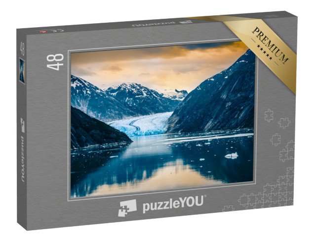 puzzle 48 dílků „Ledovec Sawyer, fjord Tracy Arm v Panhandle na Aljašce“