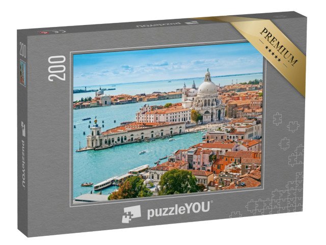 puzzle 200 dílků „Letecký pohled na baziliku Santa Maria della Salute v Benátkách, Itálie“