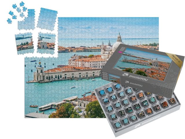 SMART SORTED® | Puzzle 1000 dílků „Letecký pohled na baziliku Santa Maria della Salute v Benátkách, Itálie“