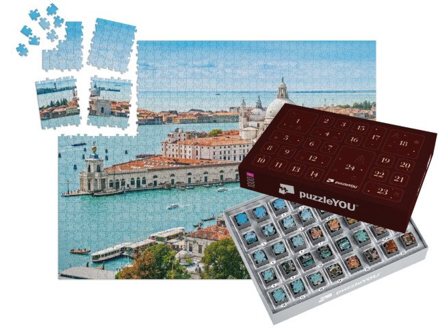 Adventní kalendář „Letecký pohled na baziliku Santa Maria della Salute v Benátkách, Itálie“