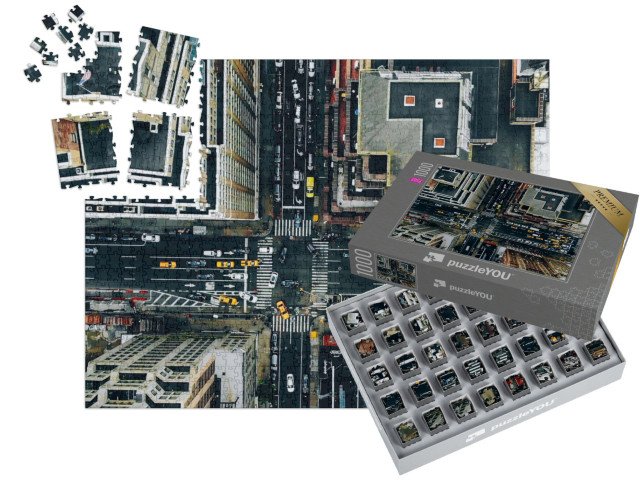 SMART SORTED® | Puzzle 1000 dílků „Letecký pohled na centrum New Yorku, USA“
