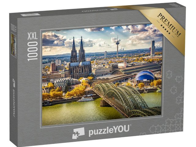 puzzle 1000 dílků XXL „Letecký pohled na Kolín nad Rýnem, Německo“
