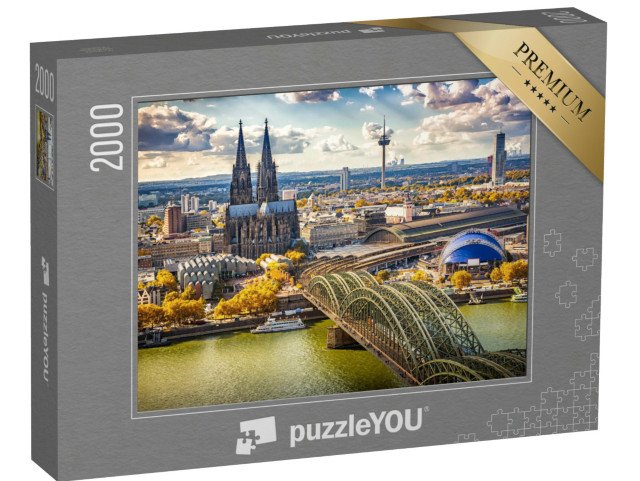 puzzle 2000 dílků „Letecký pohled na Kolín nad Rýnem, Německo“
