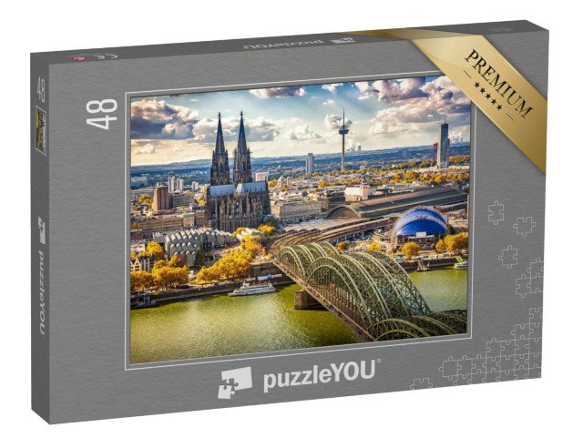 puzzle 48 dílků „Letecký pohled na Kolín nad Rýnem, Německo“