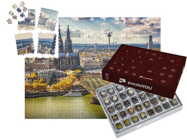 Adventní kalendář „Letecký pohled na Kolín nad Rýnem, Německo“