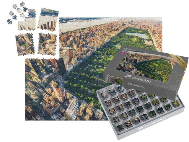 SMART SORTED® | Puzzle 1000 dílků „Letecký pohled na Manhattan, New York, USA“
