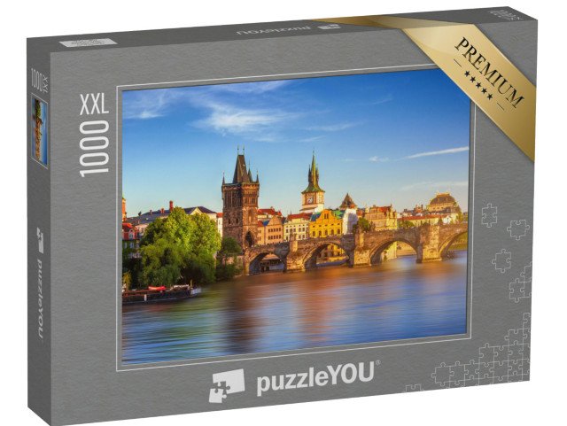 puzzle 1000 dílků XXL „Letecký pohled na staré centrum Prahy s molem, Česká republika“