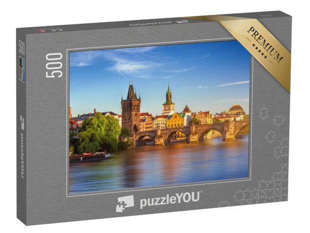 puzzle 500 dílků „Letecký pohled na staré centrum Prahy s molem, Česká republika“