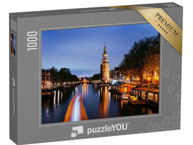 puzzle 1000 dílků „Letní noc v Amsterdamu, Holandsko“