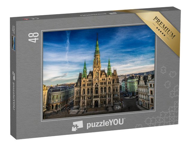 puzzle 48 dílků „Liberecká radnice, Liberec, Česká republika“