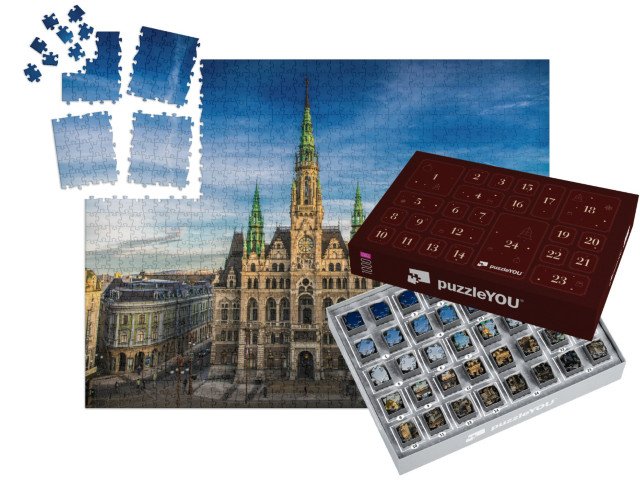 Adventní kalendář „Liberecká radnice, Liberec, Česká republika“