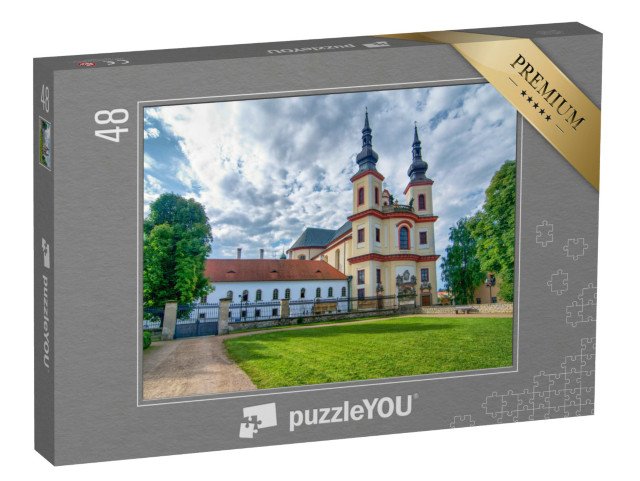 puzzle 48 dílků „Litomyšl: Pohled na kostel u zámku, Česká republika“