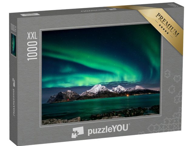 puzzle 1000 dílků XXL „Lofoty v zimě, krásná polární záře“