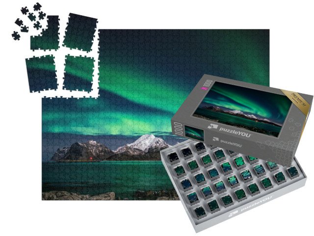 SMART SORTED® | Puzzle 1000 dílků „Lofoty v zimě, krásná polární záře“