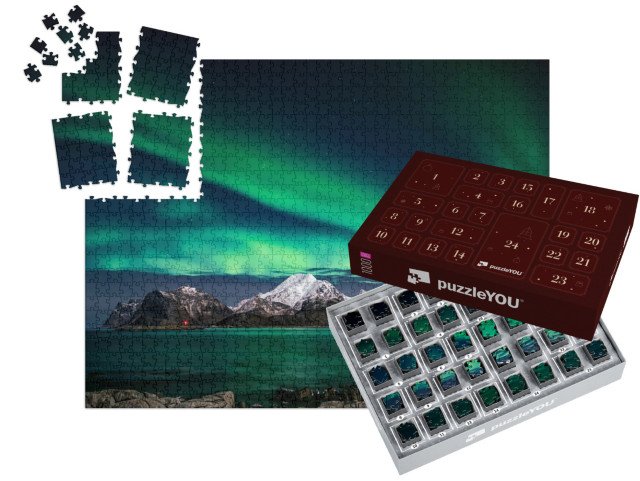 Adventní kalendář „Lofoty v zimě, krásná polární záře“