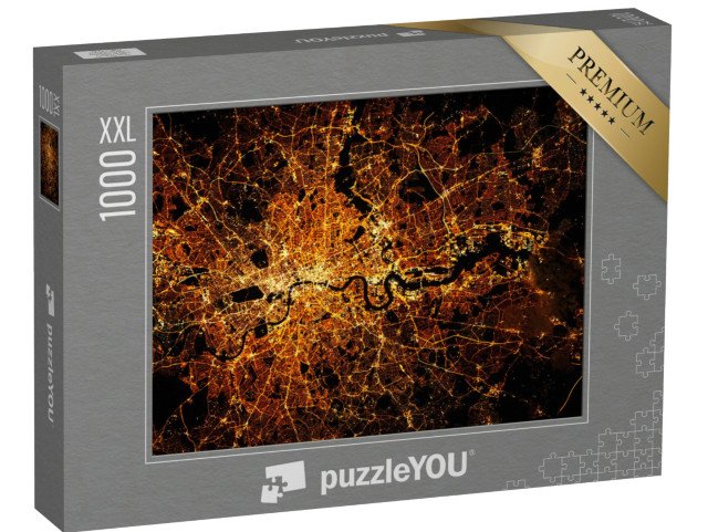puzzle 1000 dílků XXL „Londýn se světly v noci, Anglie“