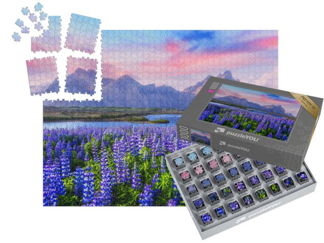SMART SORTED® | Puzzle 1000 dílků „Lupinové louky u pohoří Stokksnes, Island“