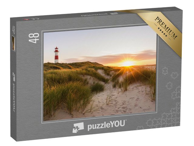 puzzle 48 dílků „Maják na ostrově Sylt, Šlesvicko-Holštýnsko, Německo“