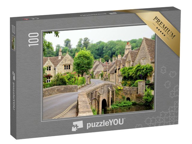 puzzle 100 dílků „Malebná cotswoldská vesnice Castle Combe, Anglie“