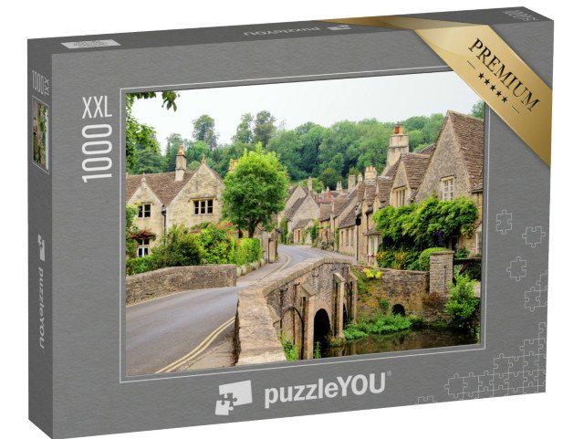 puzzle 1000 dílků XXL „Malebná cotswoldská vesnice Castle Combe, Anglie“