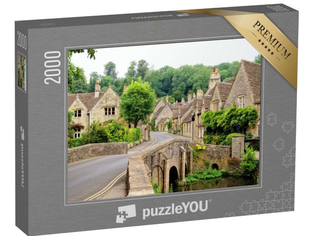 puzzle 2000 dílků „Malebná cotswoldská vesnice Castle Combe, Anglie“