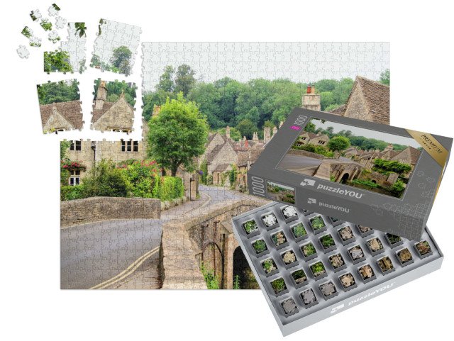 SMART SORTED® | Puzzle 1000 dílků „Malebná cotswoldská vesnice Castle Combe, Anglie“