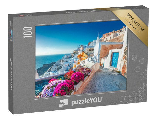 puzzle 100 dílků „Malebný pohled na Santorini, Řecko“