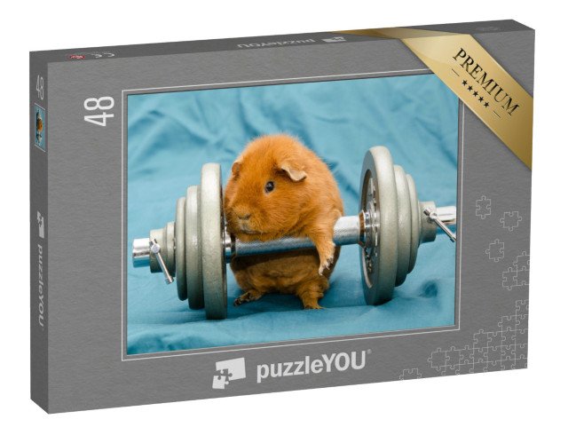puzzle 48 dílků „Malinké morče na obří čince“