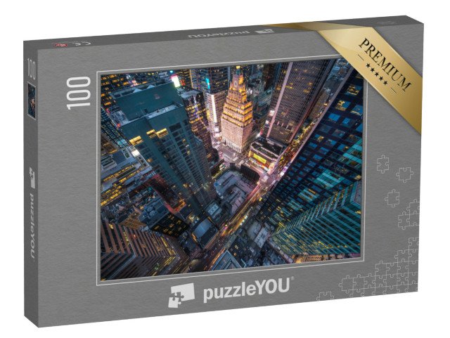 puzzle 100 dílků „Manhattan, New York, pohled z ptačí perspektivy, USA“