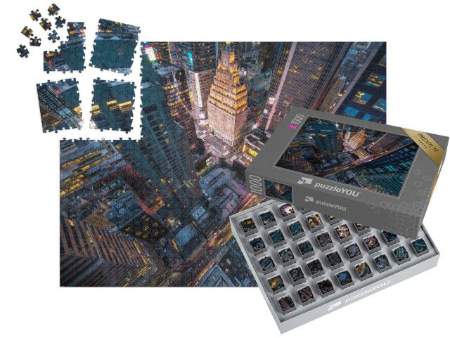 SMART SORTED® | Puzzle 1000 dílků „Manhattan, New York, pohled z ptačí perspektivy, USA“