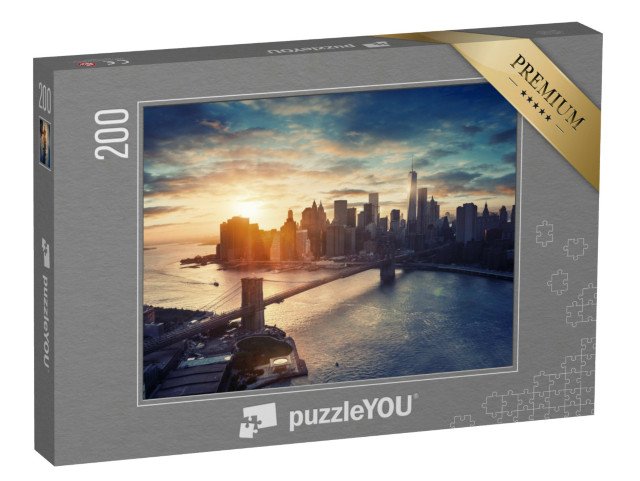 puzzle 200 dílků „Manhattan při západu slunce, New York, USA“