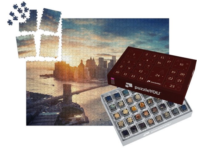 Adventní kalendář „Manhattan při západu slunce, New York, USA“