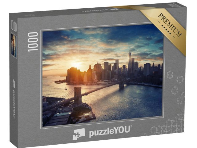 puzzle 1000 dílků „Manhattan při západu slunce, New York, USA“