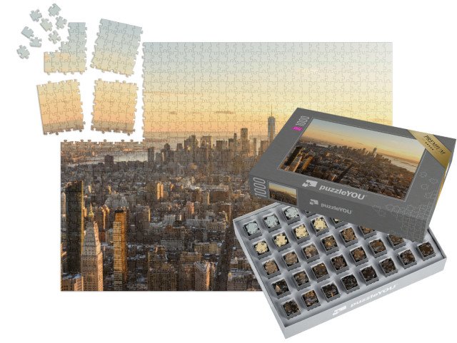 SMART SORTED® | Puzzle 1000 dílků „Manhattan s Empire State Building shora, New York, USA“