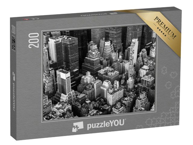puzzle 200 dílků „Manhattan ze vzduchu, černobíle, New York, USA“