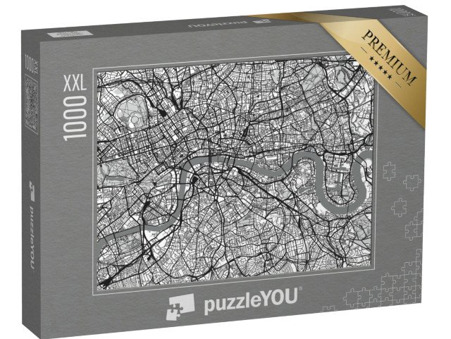 puzzle 1000 dílků XXL „Mapa města Londýn, Anglie“