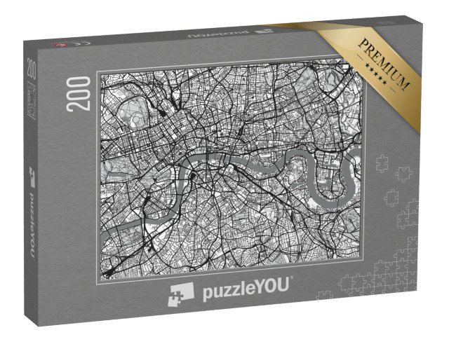 puzzle 200 dílků „Mapa města Londýn, Anglie“