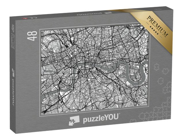 puzzle 48 dílků „Mapa města Londýn, Anglie“