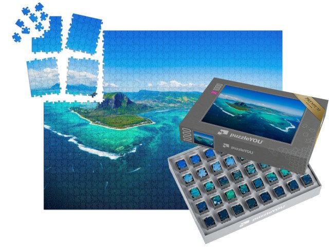 SMART SORTED® | Puzzle 1000 dílků „Mauricius s horou Le Morne Brabant a podvodním vodopádem“