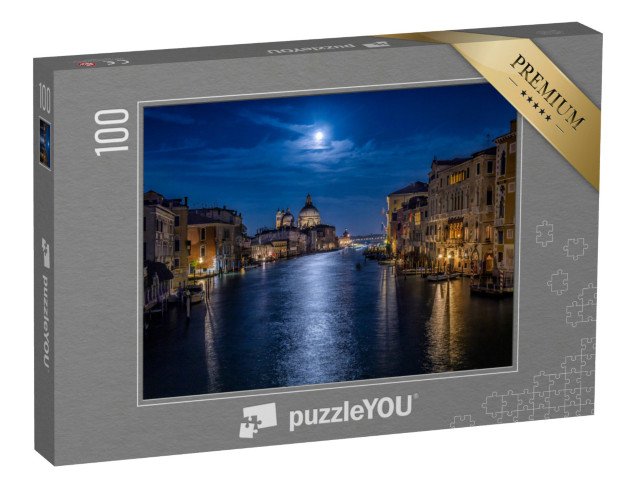 puzzle 100 dílků „Měsíční noc nad Velkým kanálem v Benátkách, Itálie“