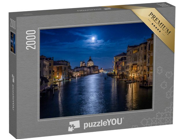 puzzle 2000 dílků „Měsíční noc nad Velkým kanálem v Benátkách, Itálie“
