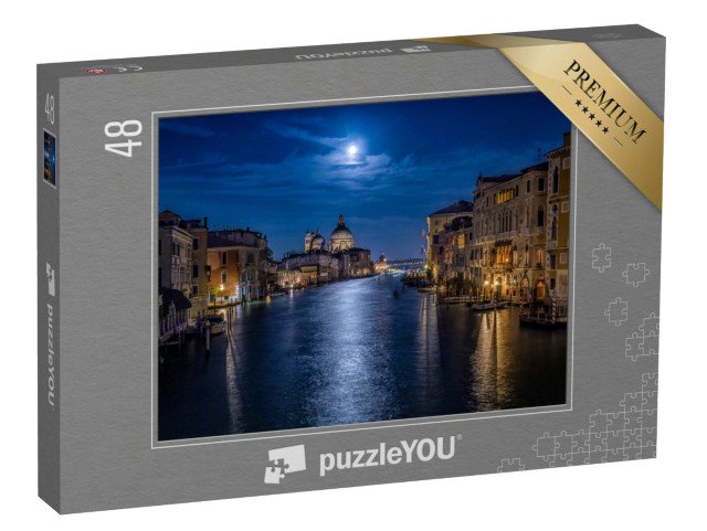puzzle 48 dílků „Měsíční noc nad Velkým kanálem v Benátkách, Itálie“