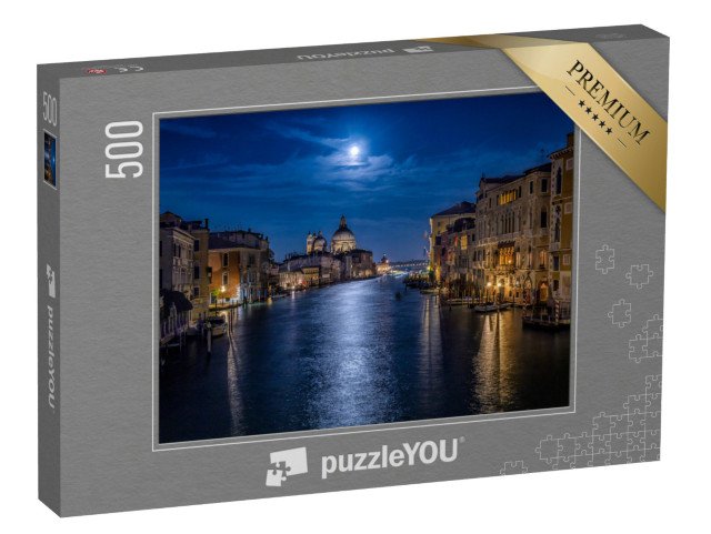 puzzle 500 dílků „Měsíční noc nad Velkým kanálem v Benátkách, Itálie“