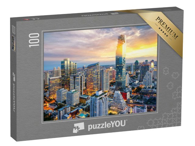 puzzle 100 dílků „Město Bangkok při západu slunce, Thajsko“