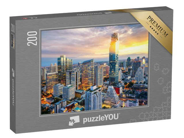 puzzle 200 dílků „Město Bangkok při západu slunce, Thajsko“