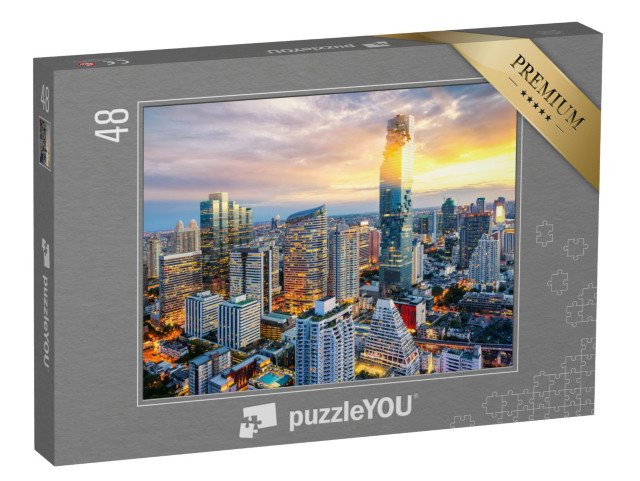 puzzle 48 dílků „Město Bangkok při západu slunce, Thajsko“