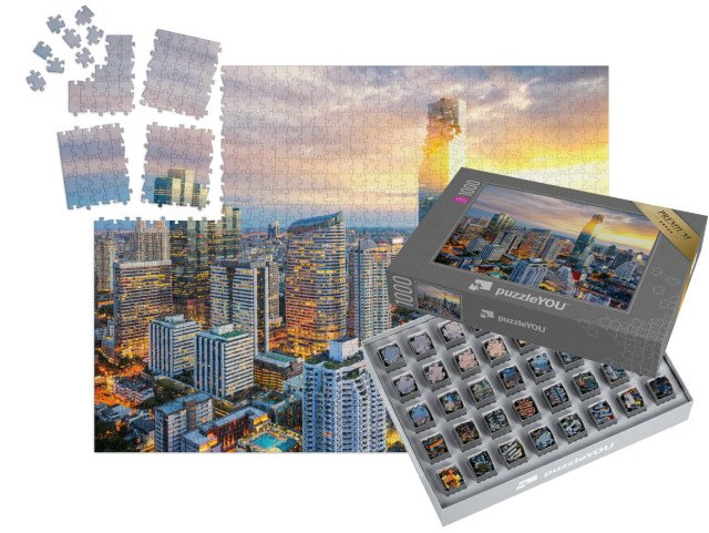 SMART SORTED® | Puzzle 1000 dílků „Město Bangkok při západu slunce, Thajsko“